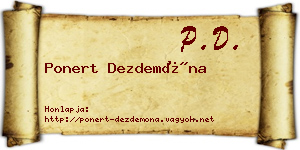 Ponert Dezdemóna névjegykártya